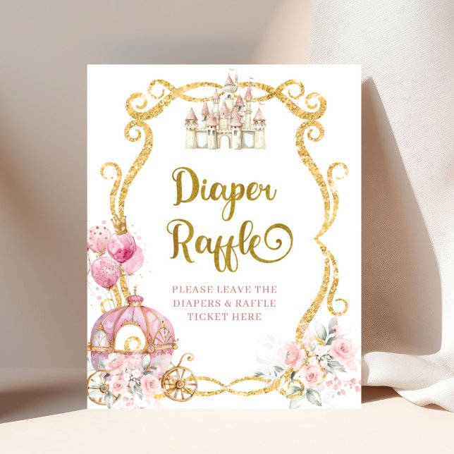 Royal Princess Pink Carriage Diaper Raffle Poster (Creator Uploaded)