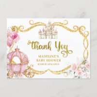 Royal Princess Pink Carriage Thank You Card
