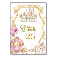 Royal Princess Pink Pumpkin Carriage Table Number