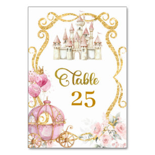 Royal Princess Pink Pumpkin Carriage Table Number
