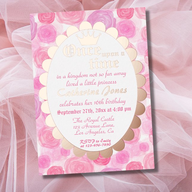 Royal Princess Pink Rose Gold Girl Birthday (Creator Uploaded)