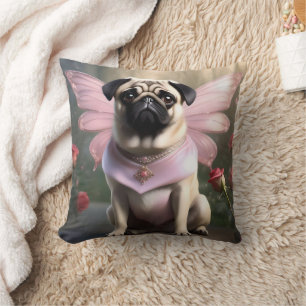 Royal Pug: The Princess Fairy of Enchanted Realms Cushion