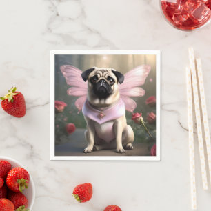 Royal Pug: The Princess Fairy of Enchanted Realms Napkin