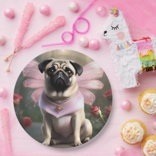 Royal Pug: The Princess Fairy of Enchanted Realms Paper Plate