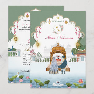 Royal Punjabi Sikh Wedding Anand Karaj Invitation