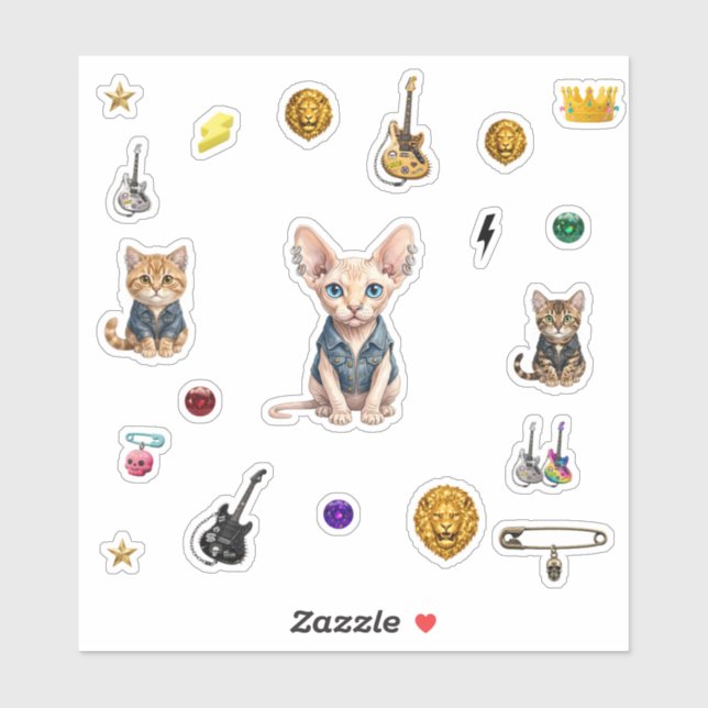 Royal  Punk-Cat Stickers (Sheet)