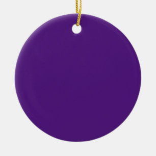 Royal Purple #52187E, Greyish Purple Ceramic Ornament
