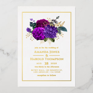 Royal Purple and Gold Floral Wedding