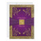 Royal Purple and Gold Monogram Wedding Invitation