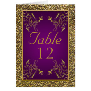 Royal Purple and Gold Table Card