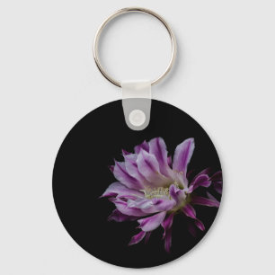 Royal Purple and White bloom Key Ring