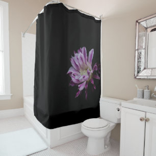 Royal Purple and White bloom Shower Curtain
