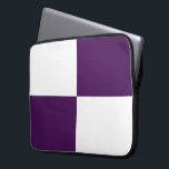 Royal Purple and White Rectangles Laptop Sleeve<br><div class="desc">Two royal purple rectangles and two white rectangles form a chequered pattern in this bold geometric design. The white background is transparent, so you can change it if you like. Just click the "Customise it!" button, then select a “Printed Background Colour” in the sidebar. When you're done, click "Add to...</div>