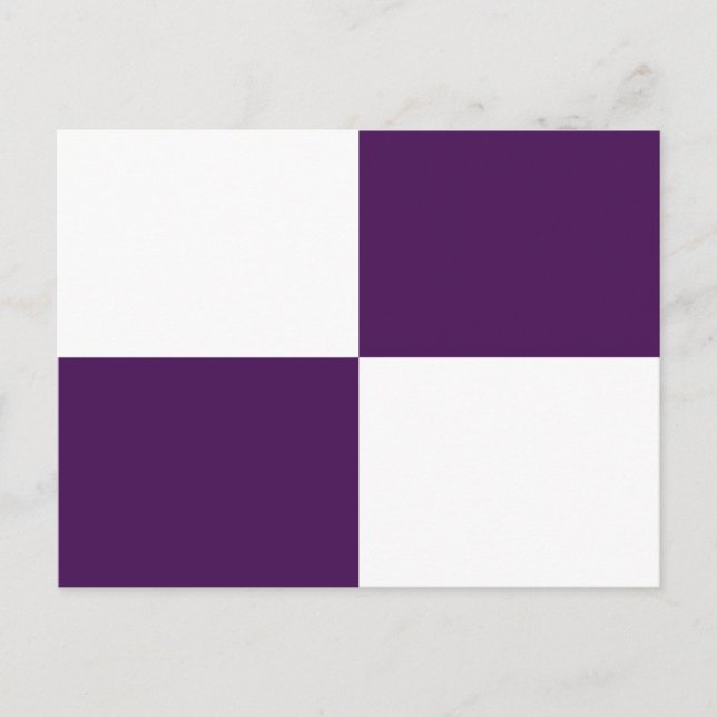 Royal Purple and White Rectangles Postcard (Front)
