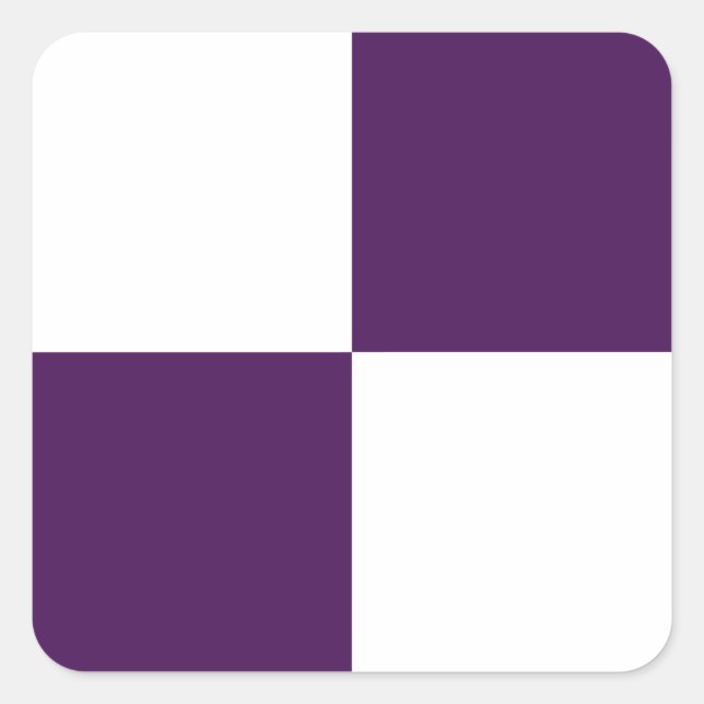 Royal Purple and White Rectangles Square Sticker (Front)