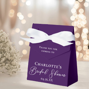 Royal Purple Bridal Shower White Personalized Favour Box