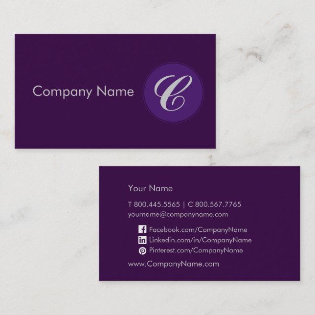 Royal Purple Business Card (Front/Back)