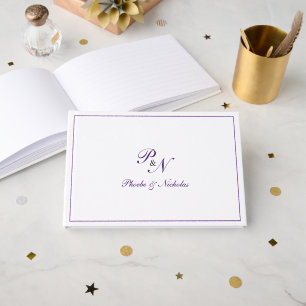 Royal Purple Classic Elegant Wedding Guest Book
