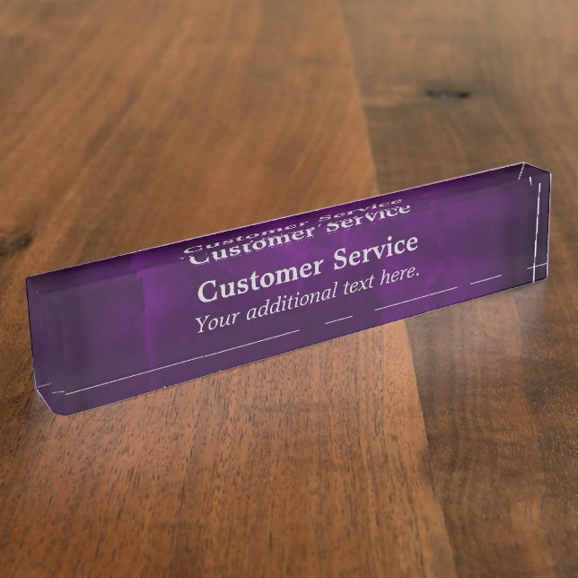 Royal Purple Customer Service Nameplate (Side)