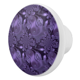 Royal Purple Elegant Liquid Sparkle Ceramic Knob