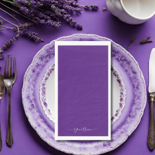 Royal purple - elegant script napkin