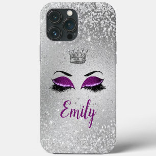 Royal Purple Fabulous Glitter Eyes iPhone 13 Pro Max Case