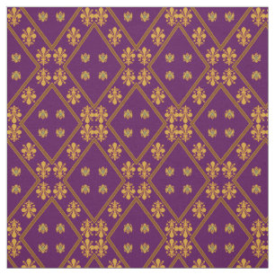 Royal Purple Fleur de Lis Designer Fabric