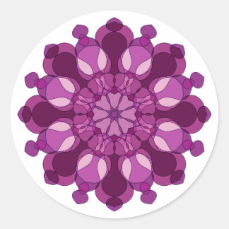 Royal Purple Flower Mandala Classic Round Sticker