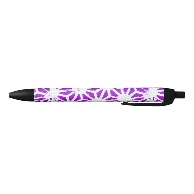 Royal purple geometric pattern black ink pen (Bottom)