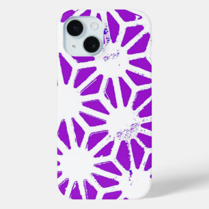 Royal purple geometric pattern iPhone 15 case
