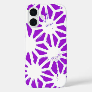 Royal purple geometric pattern iPhone 16 case