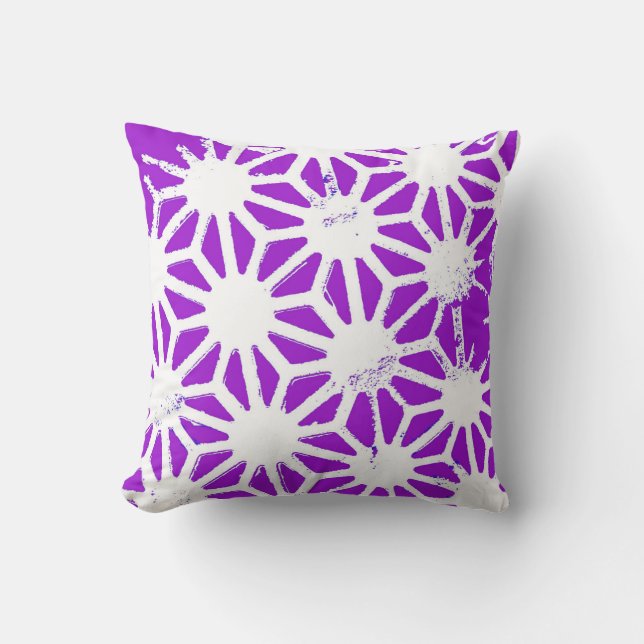 Royal purple geometric pattern cushion (Front)