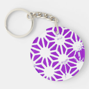 Royal purple geometric pattern key ring
