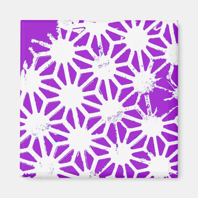 Royal purple geometric pattern magnet (Front)