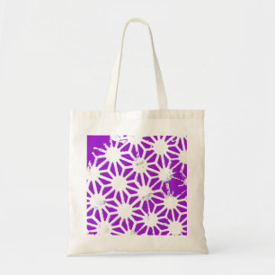 Royal purple geometric pattern tote bag
