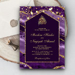 Royal Purple Gold Agate Marble Arch Muslim Wedding Invitation<br><div class="desc">Amaze your guests with this elegant invite featuring a beautiful gemstone design and faux gold glitter accents with 'Bismillah' in Arabic calligraphy. Simply add your event details on this easy-to-use template to make it a one-of-a-kind invitation.</div>