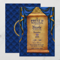Royal Purple & Gold Drapes Scroll Birthday Party