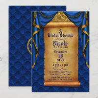Royal Purple & Gold Drapes Scroll Bridal Shower