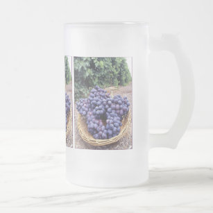 Royal Purple Grapes Frosted Glass Beer Mug