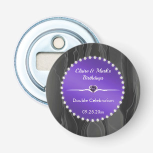 Royal Purple Joint Birthday Black Silk Pearls Bottle Opener