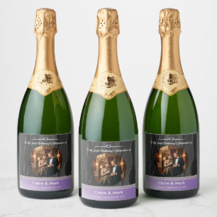 Royal Purple Joint Birthday Photo Champagne  Sparkling Wine Label