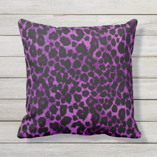 Royal Purple Leopard Print Cushion