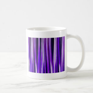 Royal Purple, Lilac and Silver Stripy Pattern Coffee Mug