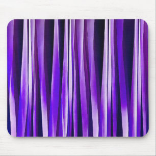 Royal Purple, Lilac and Silver Stripy Pattern Mouse Pad