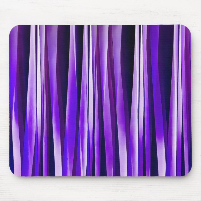 Royal Purple, Lilac and Silver Stripy Pattern Mouse Pad (Front)