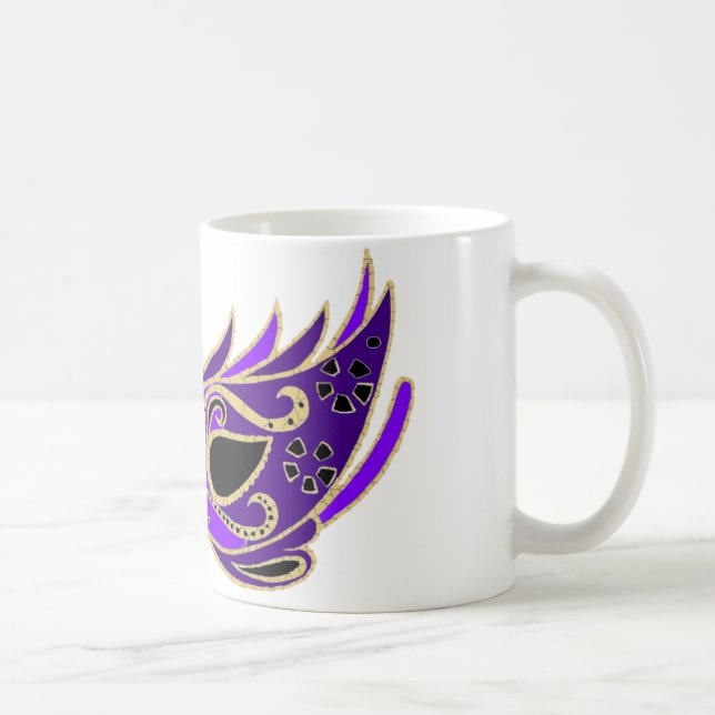 Royal purple masquerade mask coffee mug (Right)