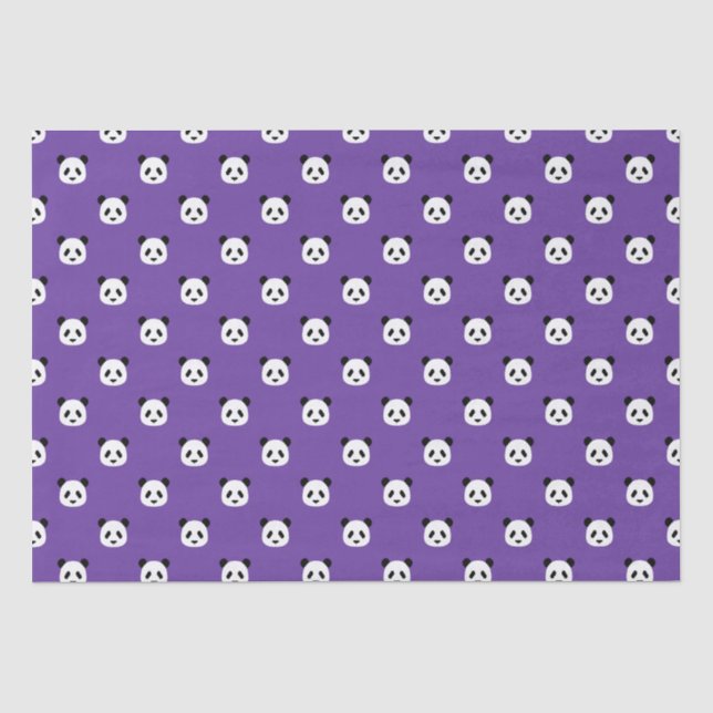Royal Purple - Minimalist Panda Pattern Tissue Paper (Front)