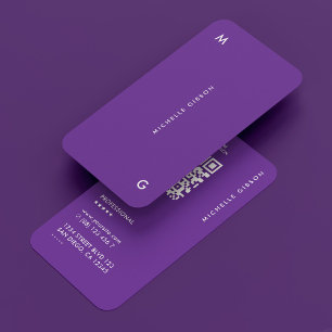 Royal Purple Minimalist Simple Professional Business Card