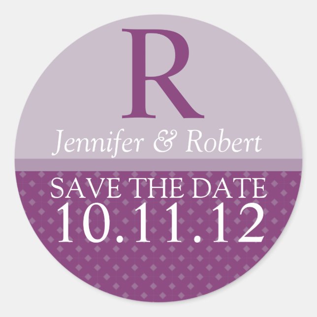 Royal Purple Monogram Envelope Seals (Front)