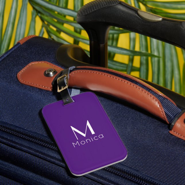 Royal purple  - personalised  luggage tag (Front Insitu 1)